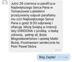 Cud Uzdrowienia za wstawiennictwem księdza Piotra Skóry usuniętego z parafi w Trzeszczanach. Po jego modlitwach w kościele w Tomaszowie Lubelskim ozdrowiał śmiertelnie chory mężczyzna w Województwie Lubuskim