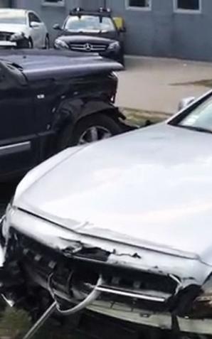 [VIDEO] Exclusive: Rutkowski miał wypadek. Rozbity słynny, srebrny mercedes