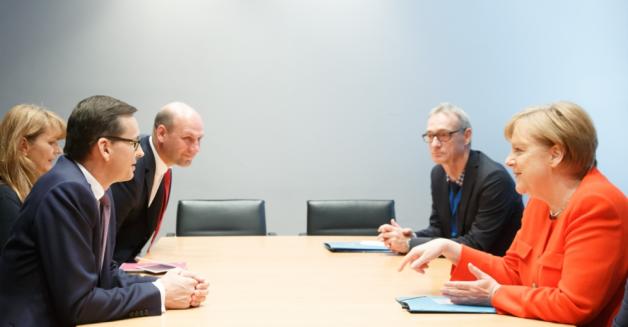 Spotkanie premiera Mateusza Morawieckiego z kanclerz Niemiec Angelą Merkel